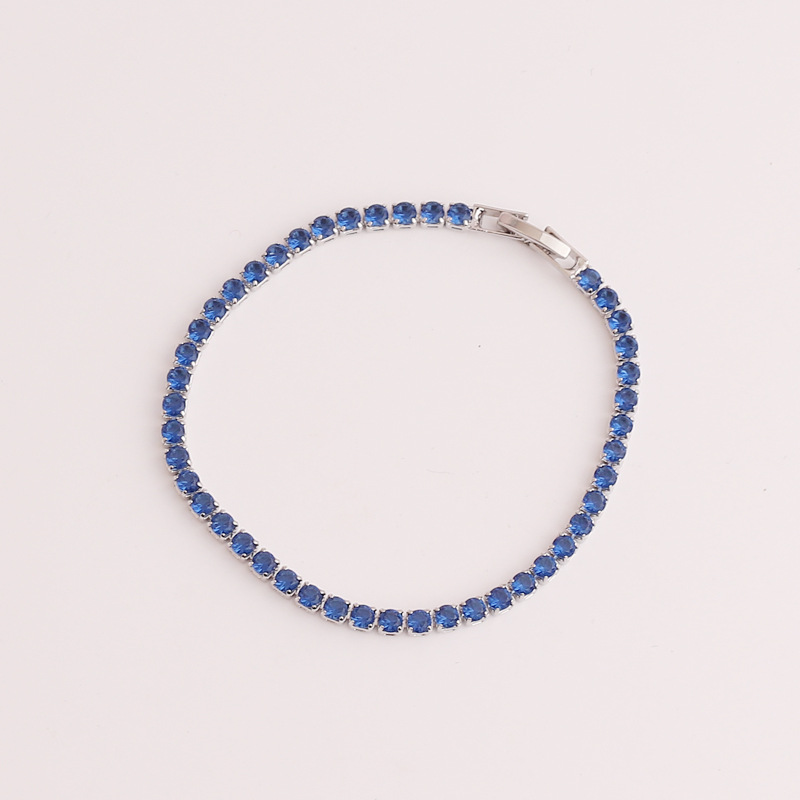 Fashion Solid Color Copper Plating Inlay Zircon Bracelets 1 Piece