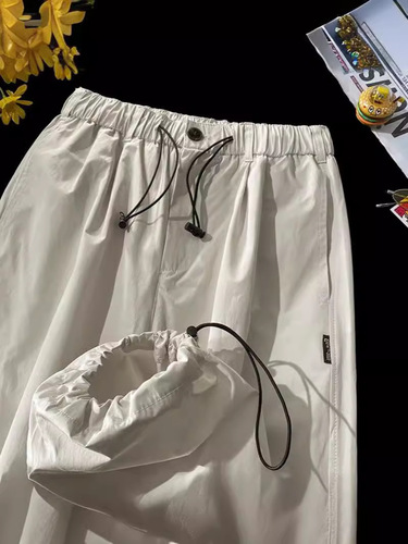 Spring and Autumn Fleece Pants, Casual Trousers, Workwear Long Pants, American-style High-Street Instagram-inspired Straight-leg Pants for Men – Trendy Design