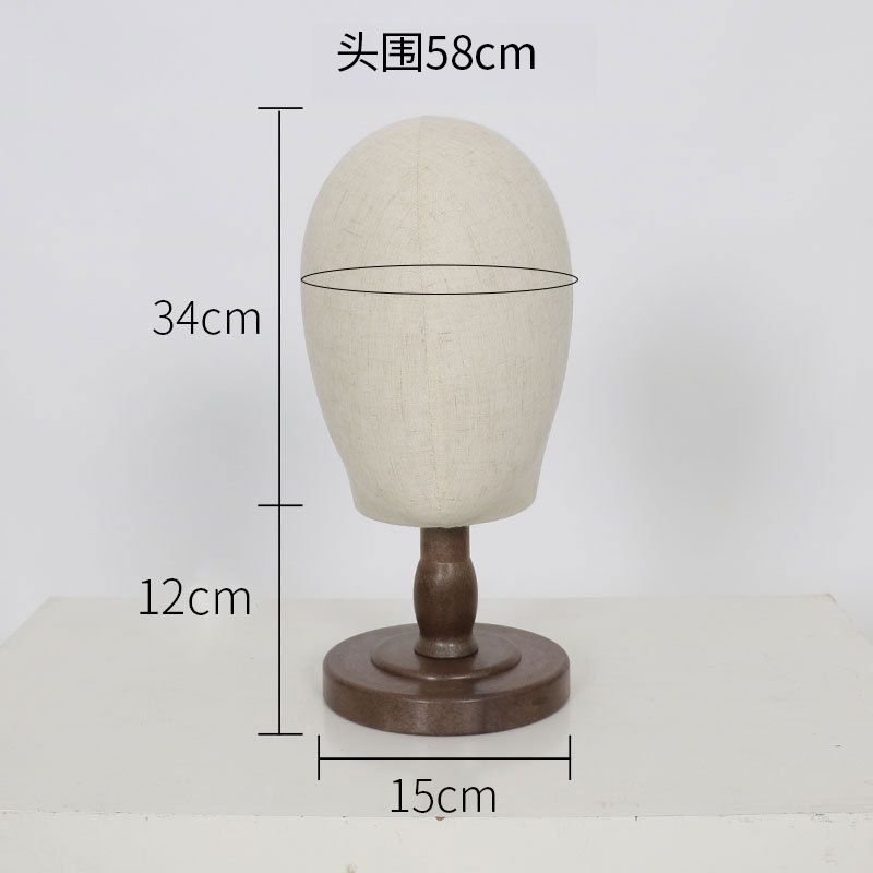 Maniquí de Cabeza para Sombreros y Pelucas de Plástico y Lino para Escaparate
