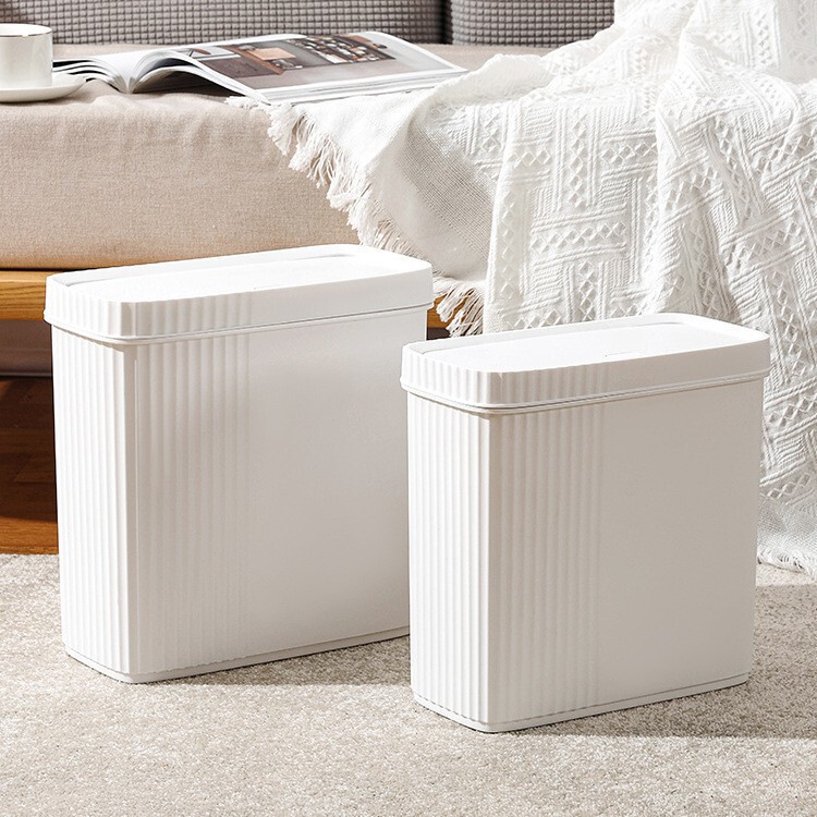 Narrow Gap Trash Bin Press with Lid Gap Kitchen Living Room Bedroom Bathroom Toilet Tube Trash Bin