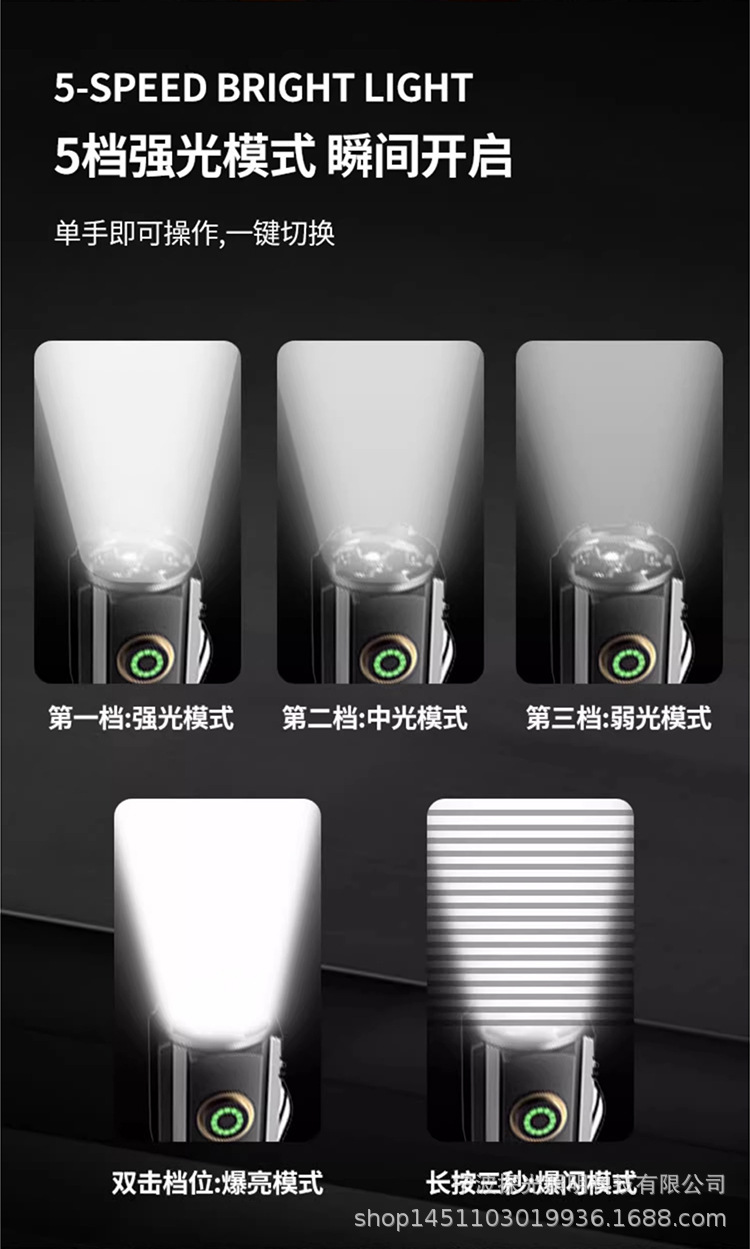 Tangguang Outdoor Strong Light Ultra-Bright Mini Household Magnetic Zoom Three-Eye Long-Range Small Portable Tactical Flashlight