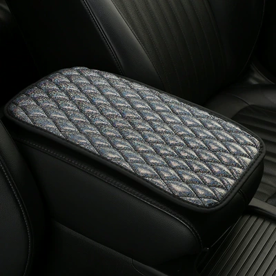 Memory Foam Armrest Cover Protective – Armrest box pad - silver-rhombus