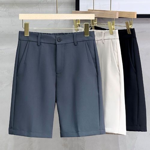 Men's Korean-style trendy business short pants, slim fit, mid-rise, wrinkle-resistant, thin casual Western pants
