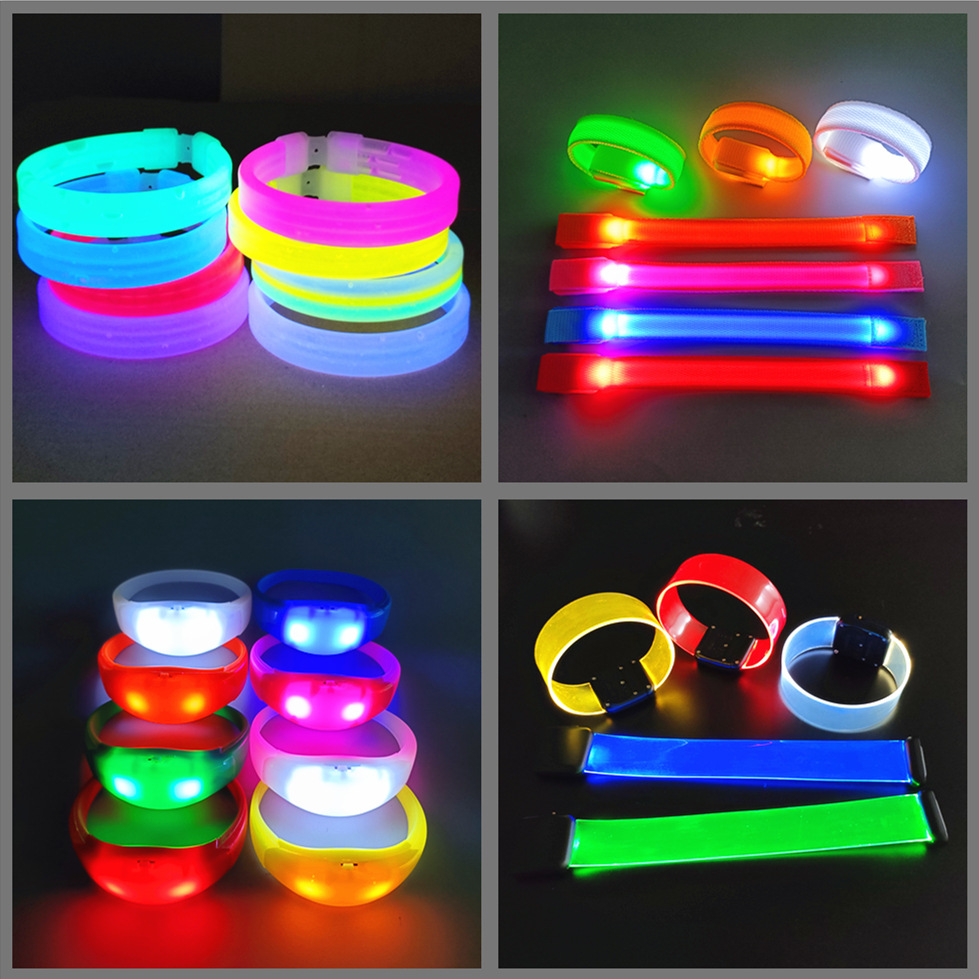 Brazalete luminoso personalizado led pulsera de silicona control de voz inducción pulsera luminosa evento de concierto props