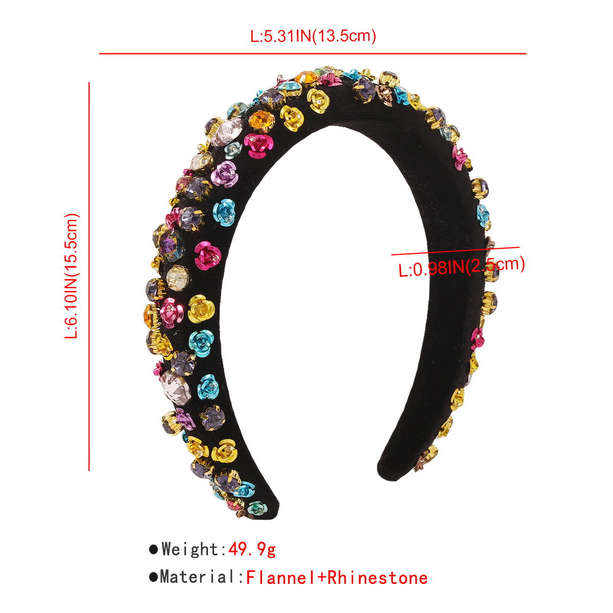 Elegant Glam Flower Cloth Inlay Rhinestones Hair Band display picture 1