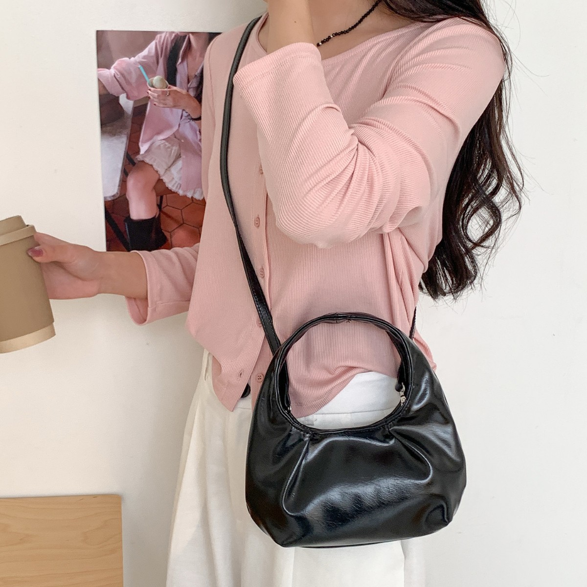 2026 Pleated Handbag Luxury Fashion Versatile Cloud Mini Bag Niche Soft Leather Women's Crossbody Bag - Thumbnail 2