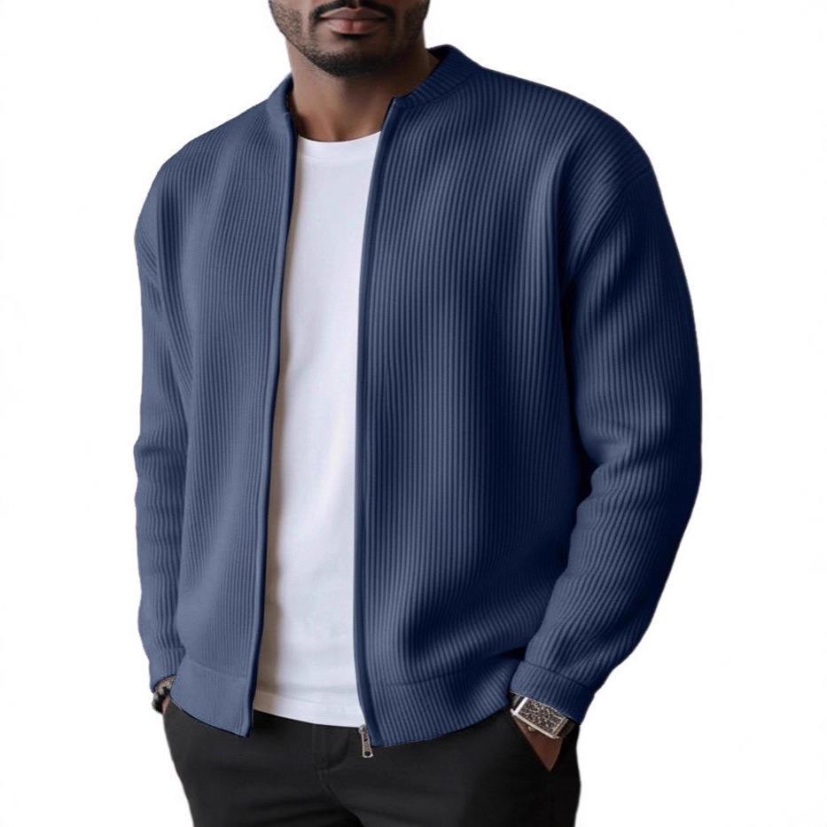 2025欧美亚马逊独立站秋冬季男士休闲外套灯芯绒纯色长袖百搭夹克