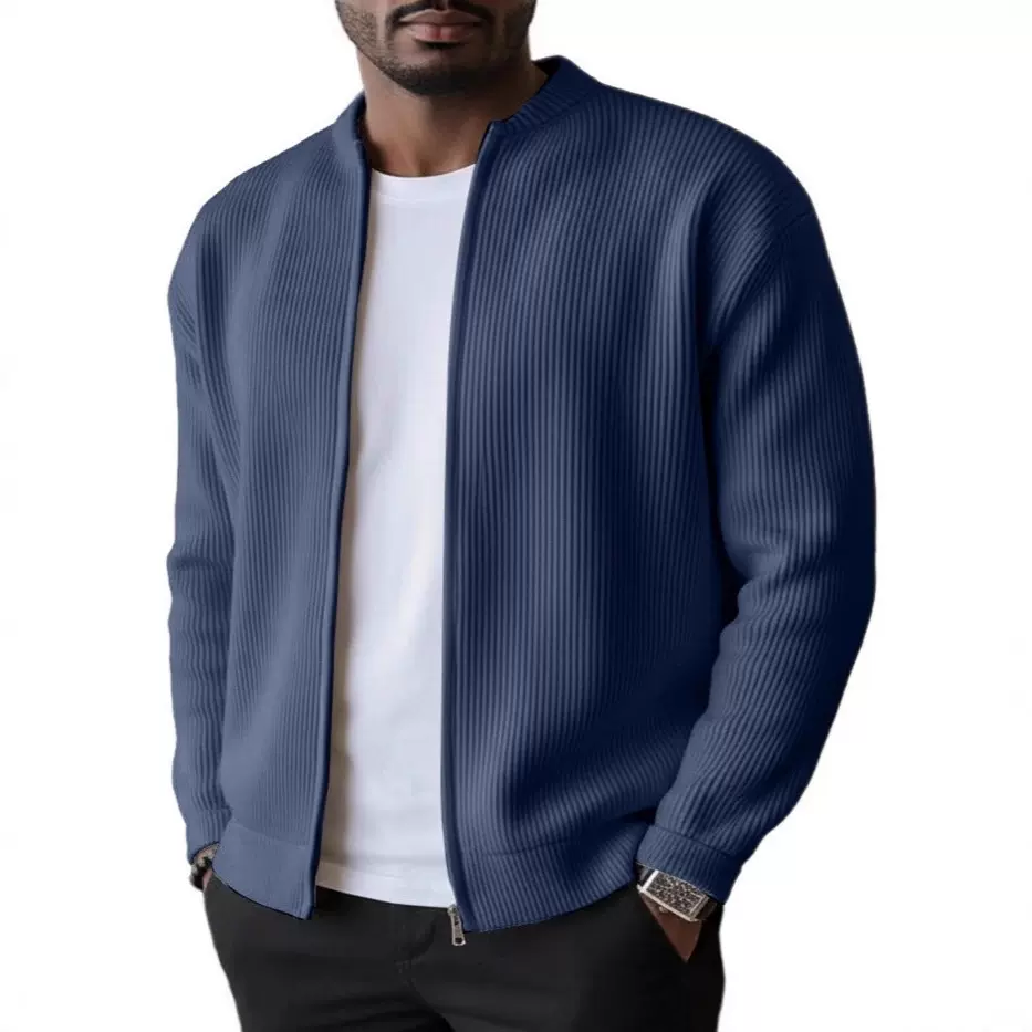 2025欧美亚马逊独立站秋冬季男士休闲外套灯芯绒纯色长袖百搭夹克