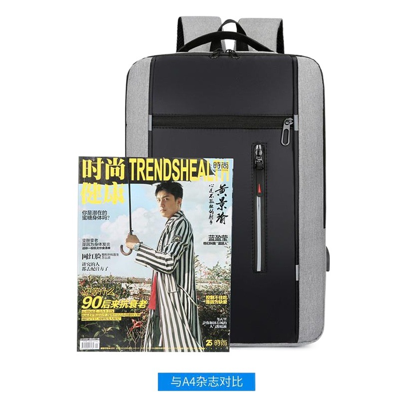 Transfronteriza nueva mochila simple USB recargable Bolsa de Ordenador de Negocios de Los Hombres multi-funcional estudiante mochila de gran capacidad