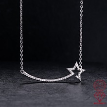 一抹流星S925银小众项链女轻奢设计星星微笑锁骨链高级送女友礼物