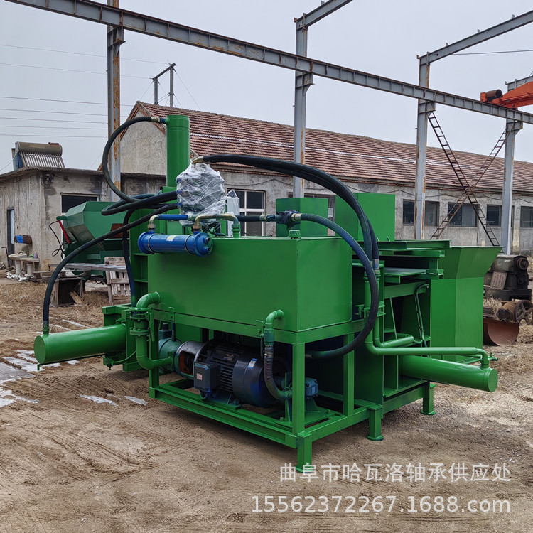 稻壳麦麸打包装袋机 内蒙牧草饲料打包机 三缸石棉打包套袋机