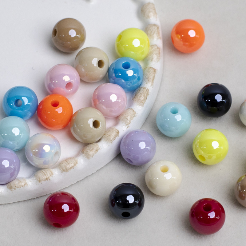 Ding Yi Lengyue Colorful K10 Round Beads Electroplated Acrylic Beads Through Hole Beads Diy Mobile Phone Chain Jewelry Accessories Ding Yi Lengyue Colorful K10 Round Beads Electroplated Acrylic Beads Through Hole Beads Diy Mobile Phone Chain Jewelry Accessories