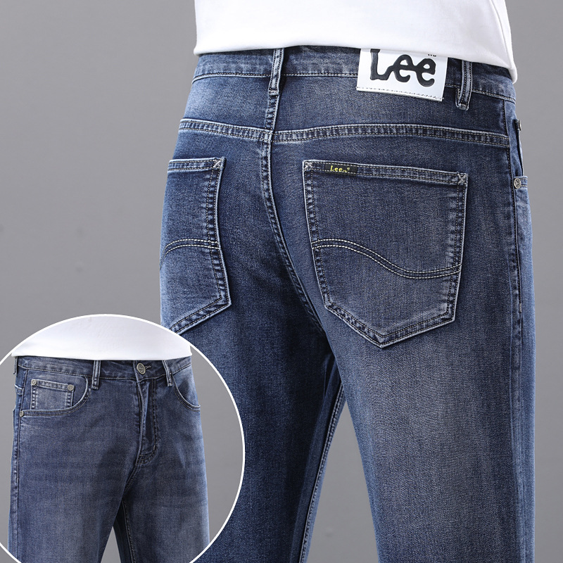 Lee ttu new jeans men's cross-border men's high-end stretch straight loose summer thin casual trousers