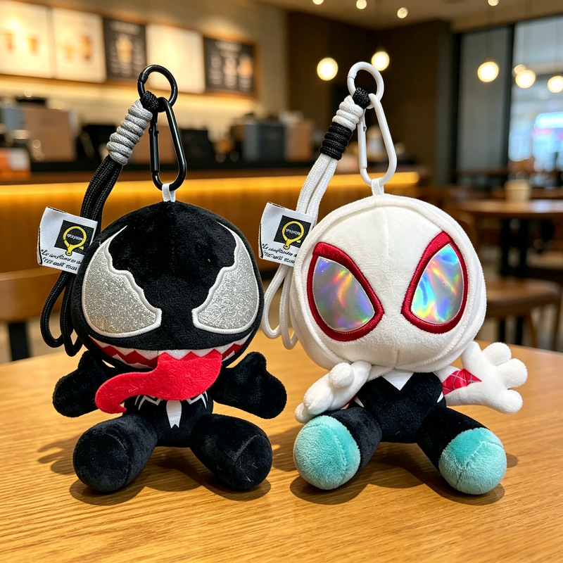 Plush spider pendant, creative toy, stuffed animal, small bag charm, cartoon keychain, claw machine doll, wholesale