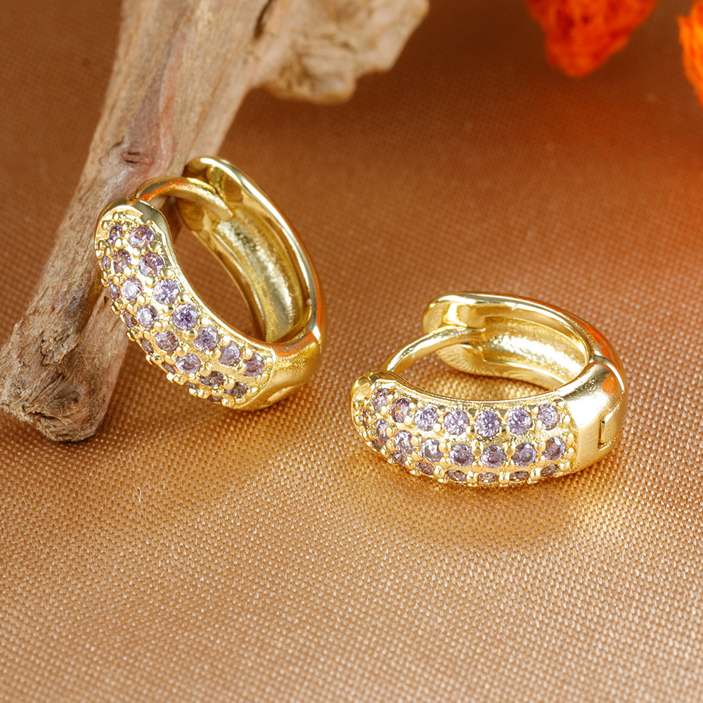 All Seasons Season 1 Pair Vintage Style Classic Style Round Copper Artificial Crystal Earrings