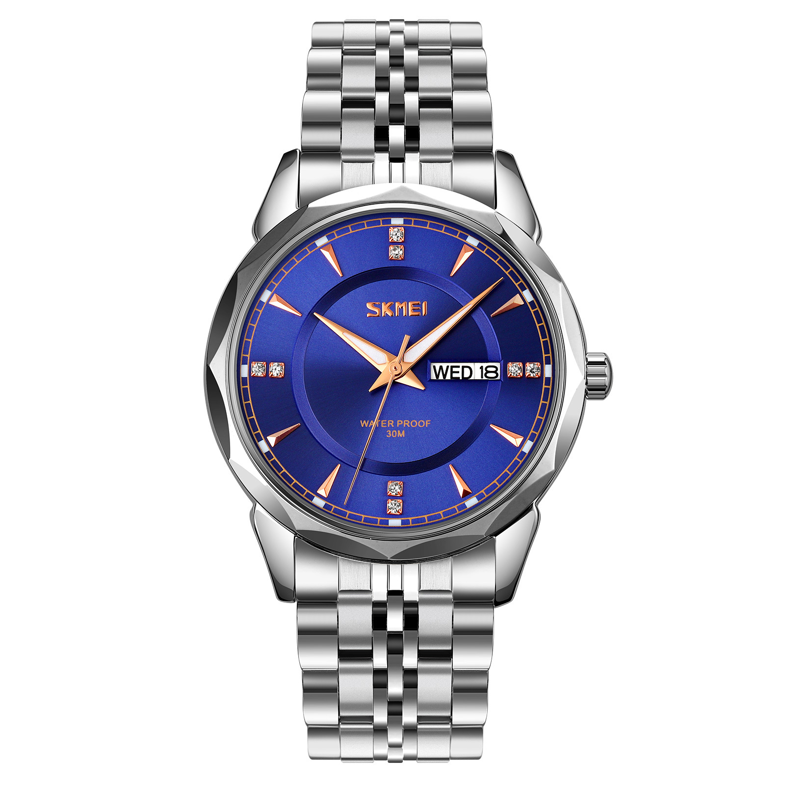 Reloj de cuarzo para hombres, reloj de negocios, reloj de moda, calendario de hombres, reloj de acero impermeable, nocturna, reloj transfronterizo al por mayor