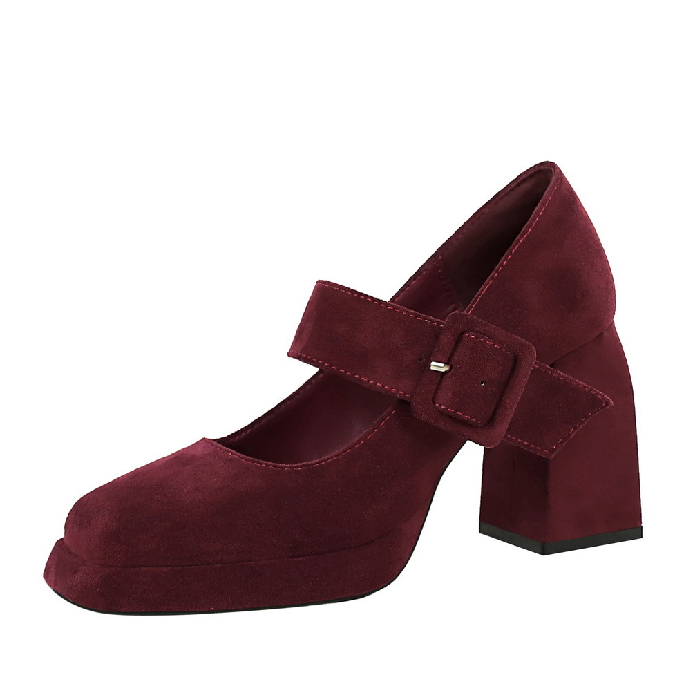 Women's Chunky Heel Platform Mary Jane Pumps With Buckle Strap_voghion.com