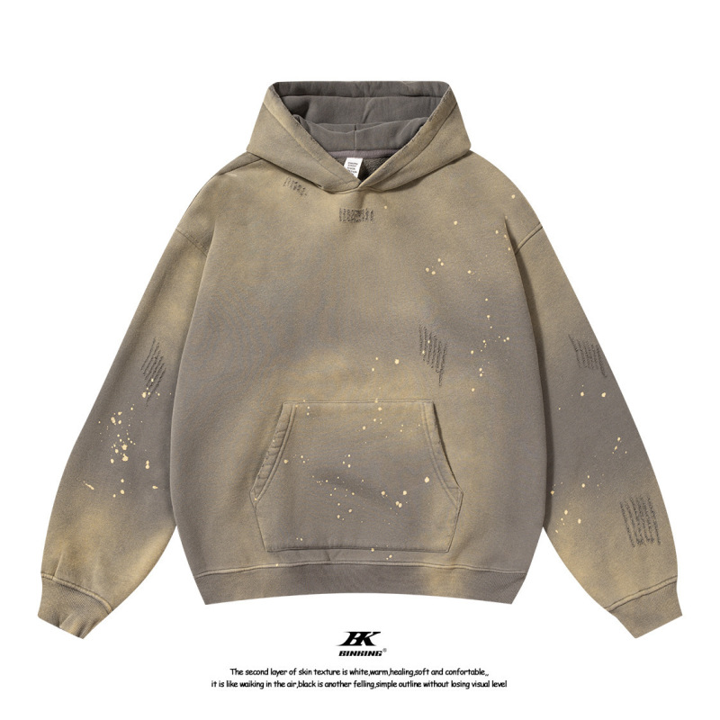 ハイストリート KANYE カニエ スプラッシュ インク ウォッシュ デストラクティブ パーカー INS グラデーション デザイン クール スウェットシャツ 男女兼用|undefined