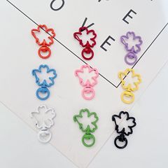 Zinc alloy colorful painted flower clasp lobster claw keychain DIY accessories bag and luggage toy hook wholesale