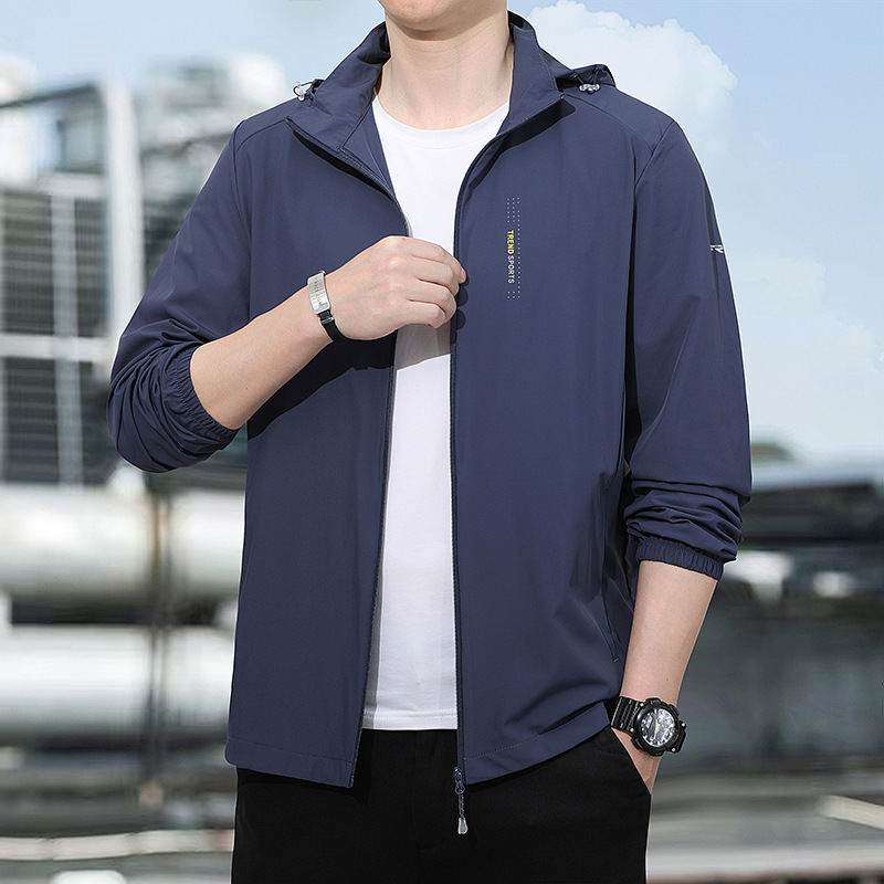 (Cross-border trading), (Wholesale), men's summer light and thin sun protection clothing, silk quick dry jacket, breathable sun protection cream, for middle age 3