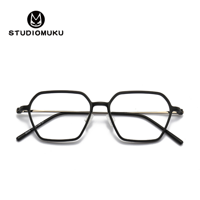 STUDIOMUKU gafas frescas de madera un poco delicado sabor retro marco temperamento desgaste polígono marco