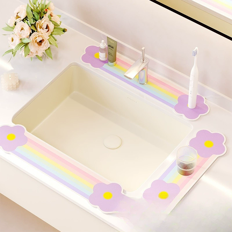 Впитывающая подушечка для смесителя Ness, узкая водонепроницаемая подушечка для раковины, сливная подушечка для ванной комнаты, коврик для столешницы