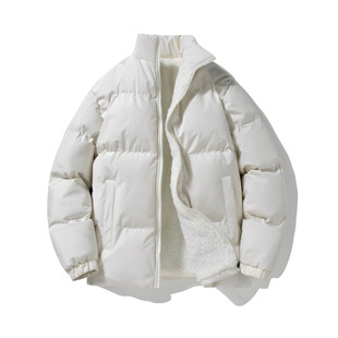 Plus size L-8XL lambswool cotton-padded coat with stand collar inside Men's autumn and winter fashion brand couple's cotton-padded coat thickened
