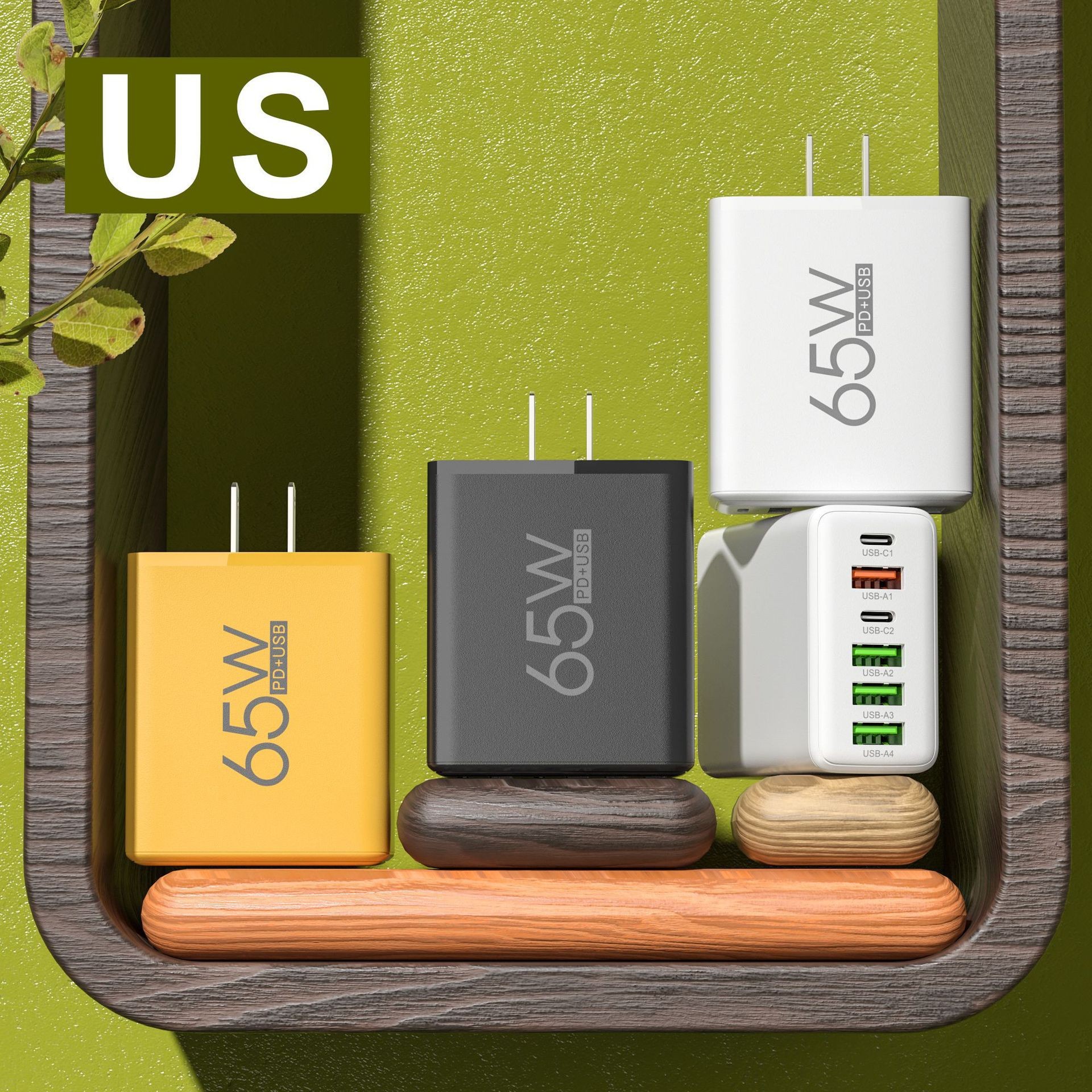 4USB+DualTypeC Charger for Apple15 PD65W Fast Charge