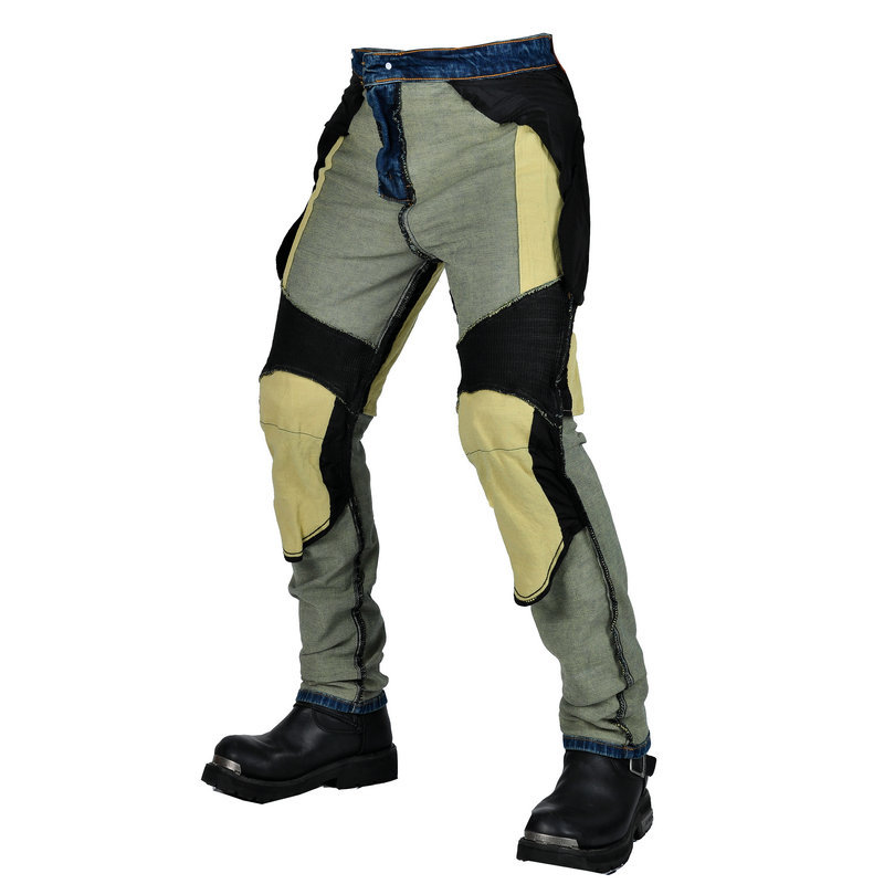 Motocicleta que monta los pantalones vaqueros de los hombres retro casual SLIM-Fit motocicleta pantalones Kevlar resistente al desgaste anti-caída Pantalones