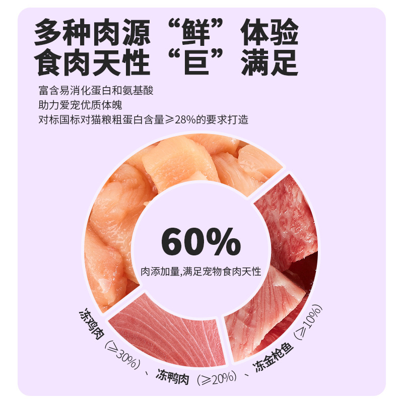 El nuevo favorito de Kang comida para gatos, pollo para gatos, atún, comida seca, fácil de digerir, mejillas, comida principal para gatos, Amazon al por mayor