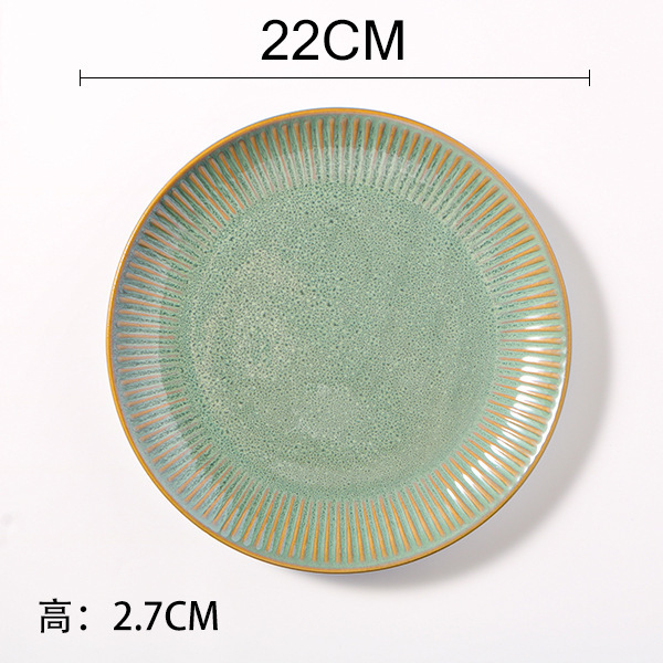 欧式陶瓷餐盘釉下彩手绘盘子家用菜盘沙拉盘创意水果盘牛排盘平盘|undefined