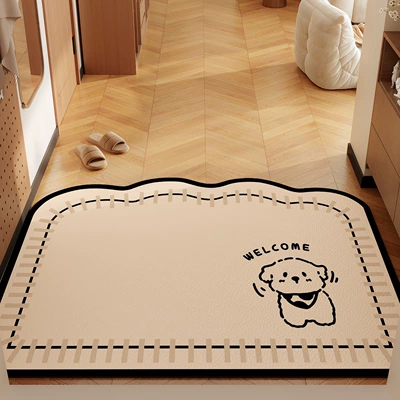 Avtomobil döşəmə paspasları, Door Mats for Changing Shoes - pudding-puppy-face-horizontal-version-4060cm-5mm-foam-leather-default-square
