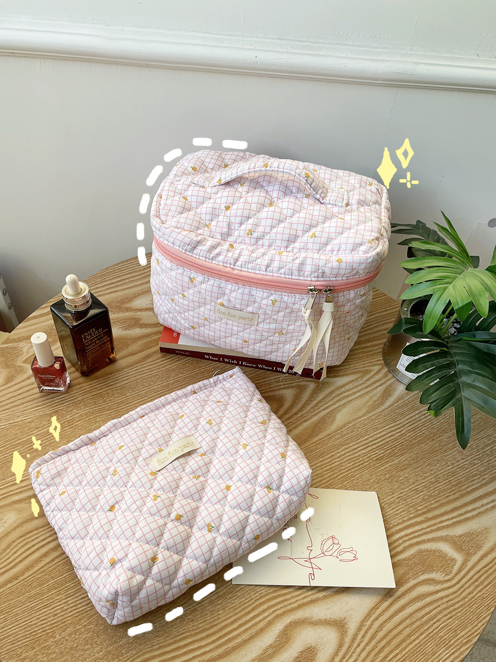 Coreano ins estilo floral bolsa de cosméticos lindo nicho de gran capacidad de almacenamiento de artículos de tocador bolsa de viaje Portátil Bolsa de cosméticos