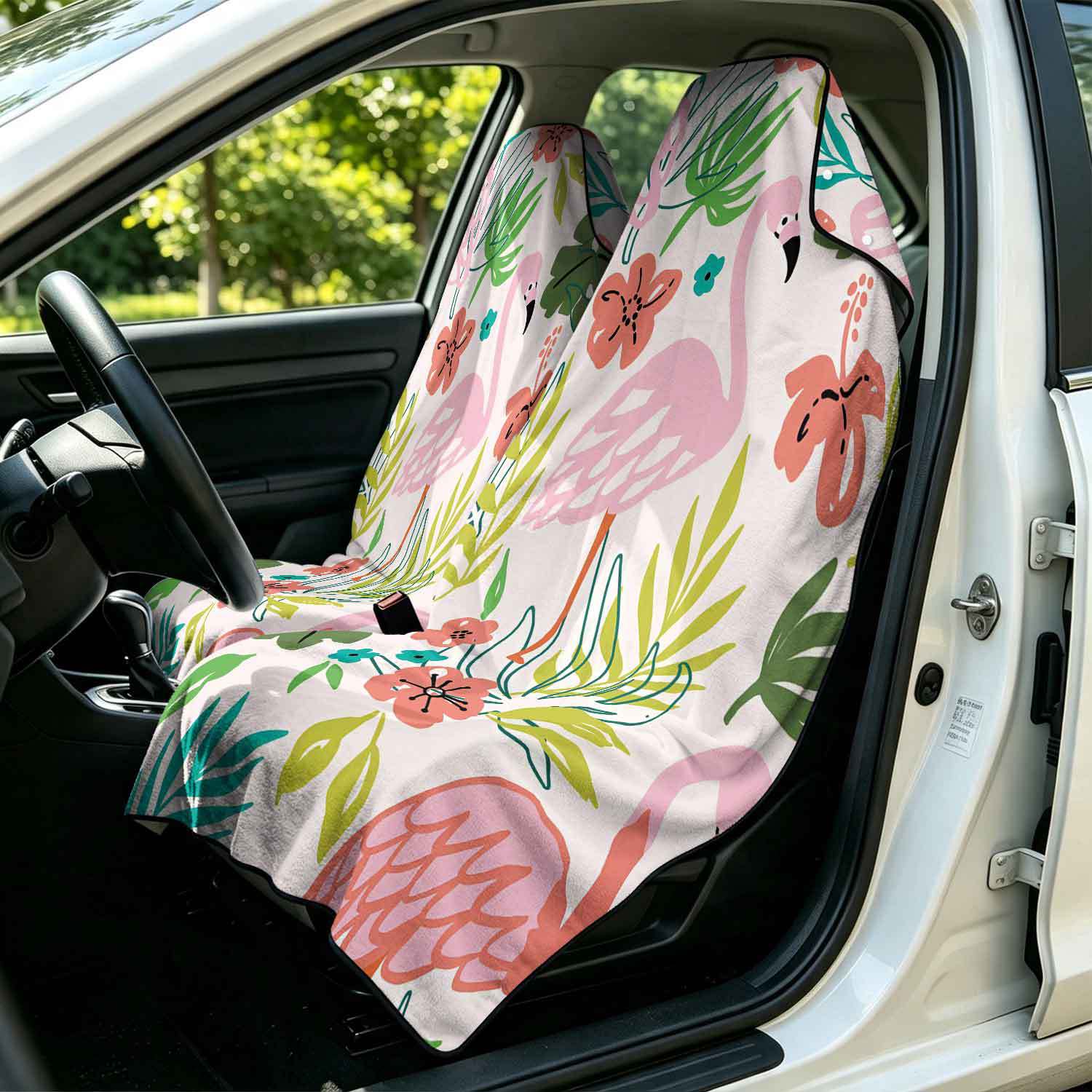 2-piece dual-use car seat cover, ultra-fine fiber, can be used as a beach towel, printed car protective seat cover 13