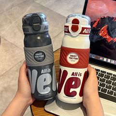 WELL シンプルなワンカップダブルドリンク高価値断熱 316 ステンレス鋼ウォーターカップロックポータブルストロースポーツカップ