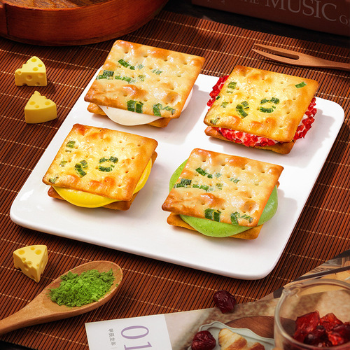 Source Factory Scallion Shortbread Cookies with Cranberry Cheese Matcha Pastries: Popular Snack Wholesale Private Label