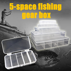 獵高 5格塑料漁具收納盒收拾包裝盒透明PP路亞工具假餌魚鈎盒跨境