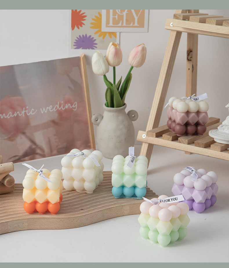 魔方香薰蜡烛伴手礼ins创意家居摆饰套装拍摄道具跨境蜡烛结婚礼详情20