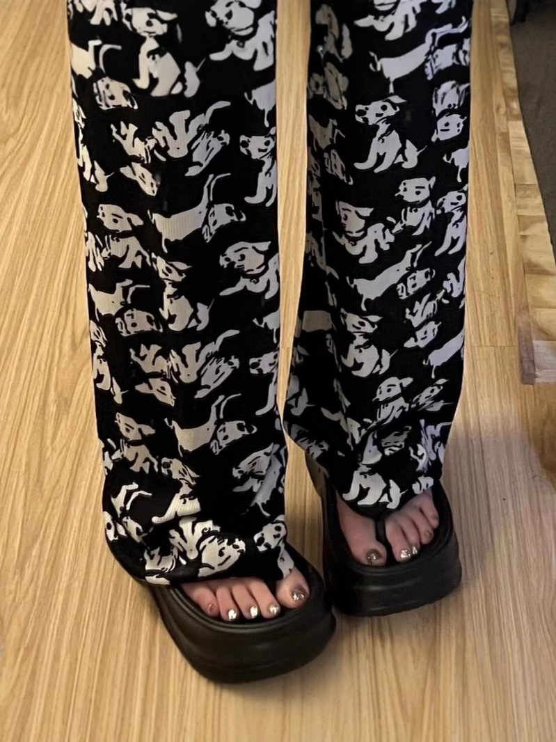 Pantalones Anchos de Pijama de Seda de Hielo Poliéster para Verano image 6