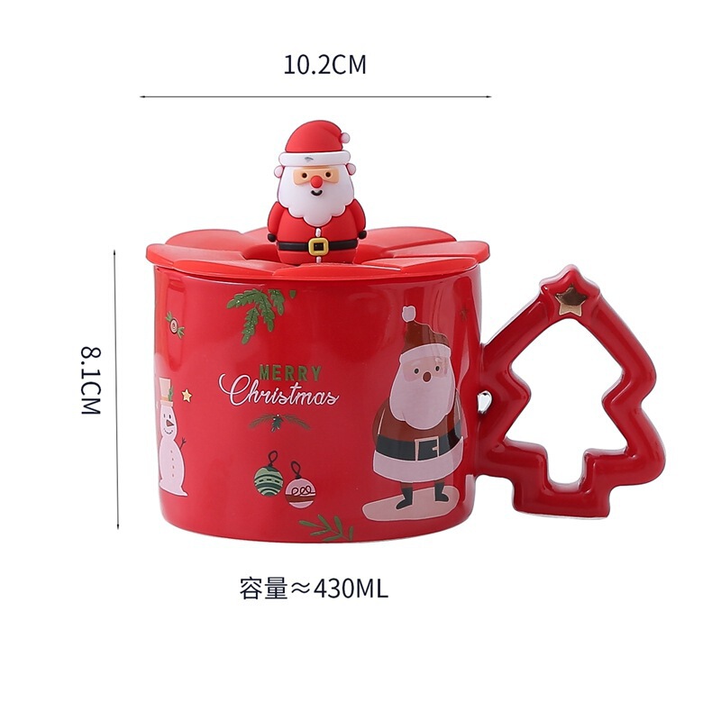かわいいクリスマスカップクリエイティブマグカップクリスマスセラミックカップ越境カップ家庭用コーヒーカップサンタクロース|undefined