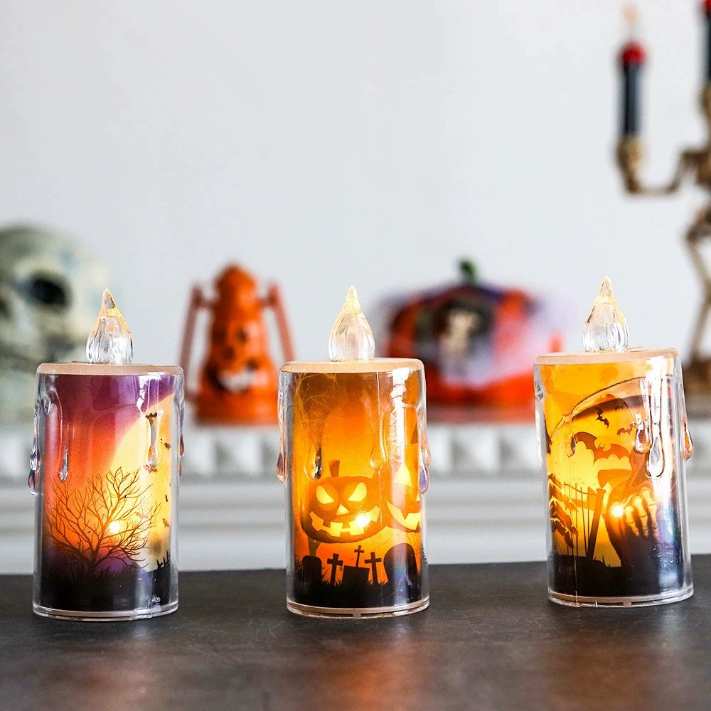 Electronic candle, retro night light, pumpkin lantern, halloween