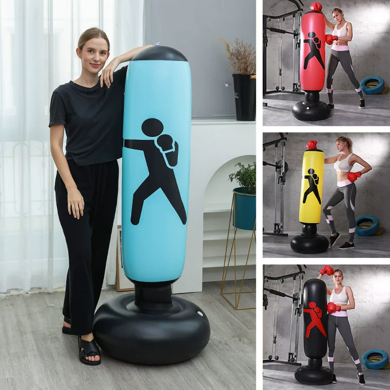 Надувная синяя кукла roly-poly для бокса из ПВХ для зала, игрушка, новая коллекция, увеличенная толщина, антистресс