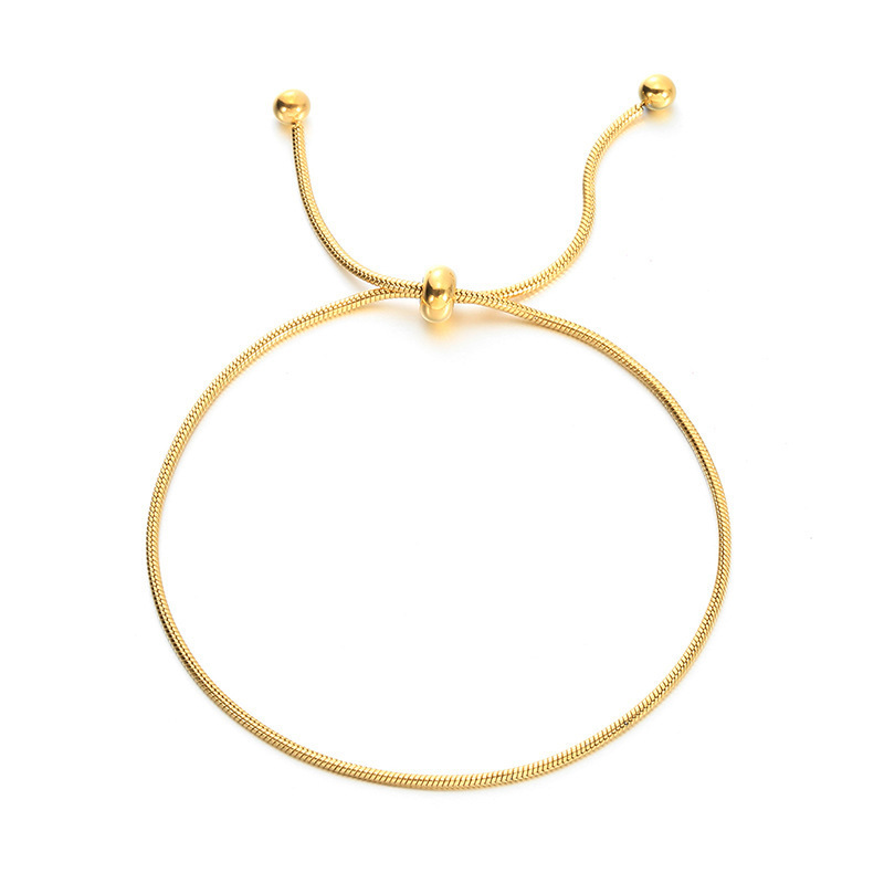 Simple Style Solid Color Titanium Steel Plating Bracelets Anklet 1 Piece