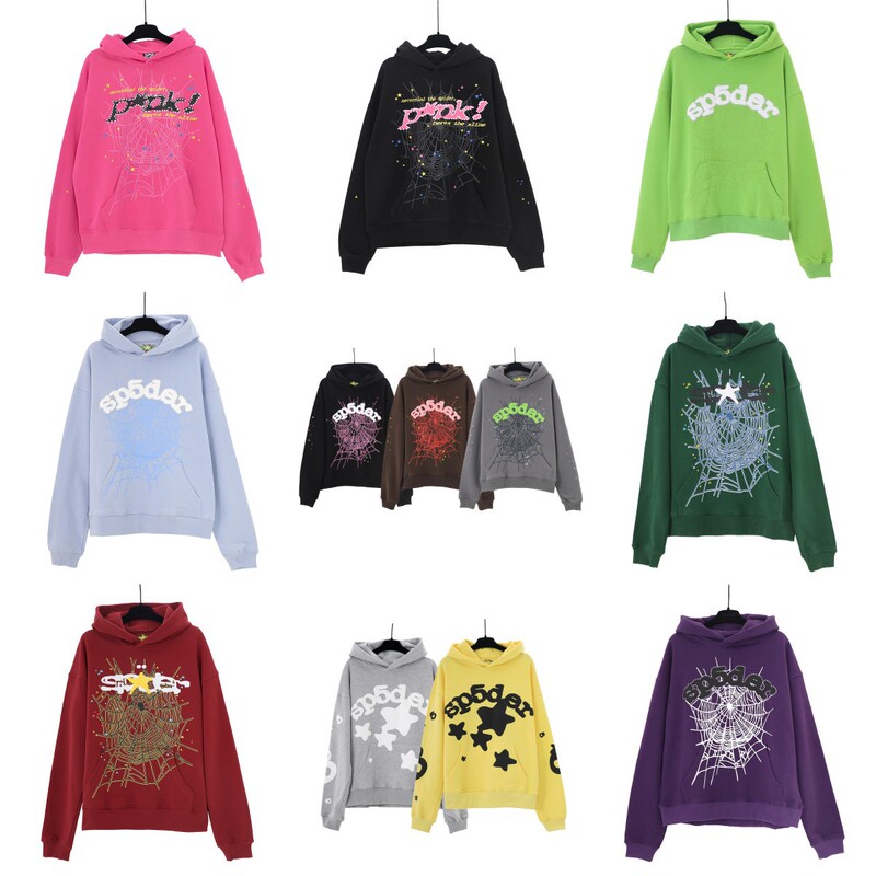 Spider Web Foam Printed Hoodie European and American Fashion Brand plus size Loose 55555 Sweater