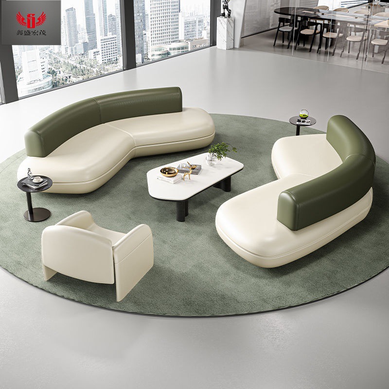 Arco red roja semicircular lujo ligero sofá de oficina de alto nivel diseñador de recepción creativa sala de estar ocio