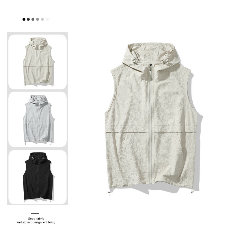 American Style Workwear Sleeveless Vest Jacket Men's 2025 Summer New Outdoor Fashion Hooded Sports Casual Vest American Style Workwear Sleeveless Vest Jacket Men's 2025 Summer New Outdoor Fashion Hooded Sports Casual Vest