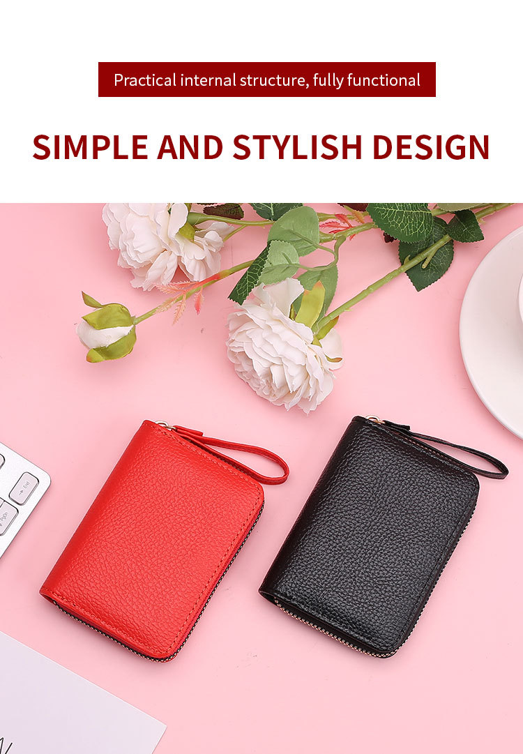 45g Weight Synthetic Leather Lining Material Zipper Closure Type Card Holder Bags Type Daily Occasion Pu Leather Material Solid Color Pattern All Seasons Season Unisex Gender Casual, Sweet Style Square Shape Unisex Solid Color Pu Leather Zipper Card Holders 1