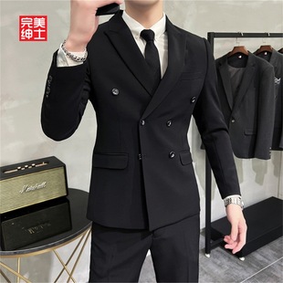 Official Double-Breasted Lapel Collar Men's Suit Business Formal Wear Professional Wear Wedding Dress Suit Jacket for Men