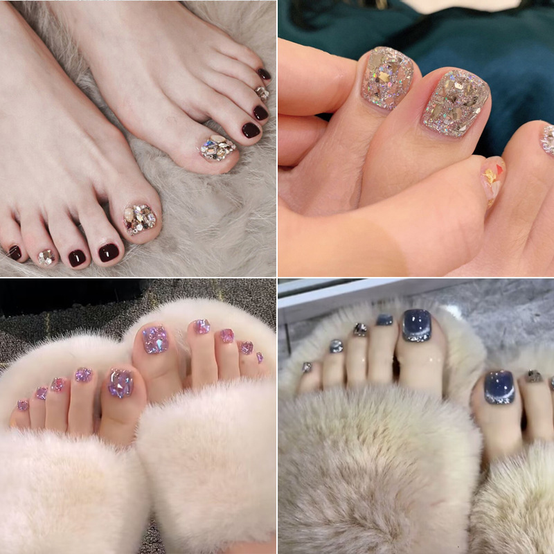 Summer White Toenail Patch Foot Nail Patch Foot Nail Patch Foot Wear Nail Hand Nail Nail Nail Patch Finished Product