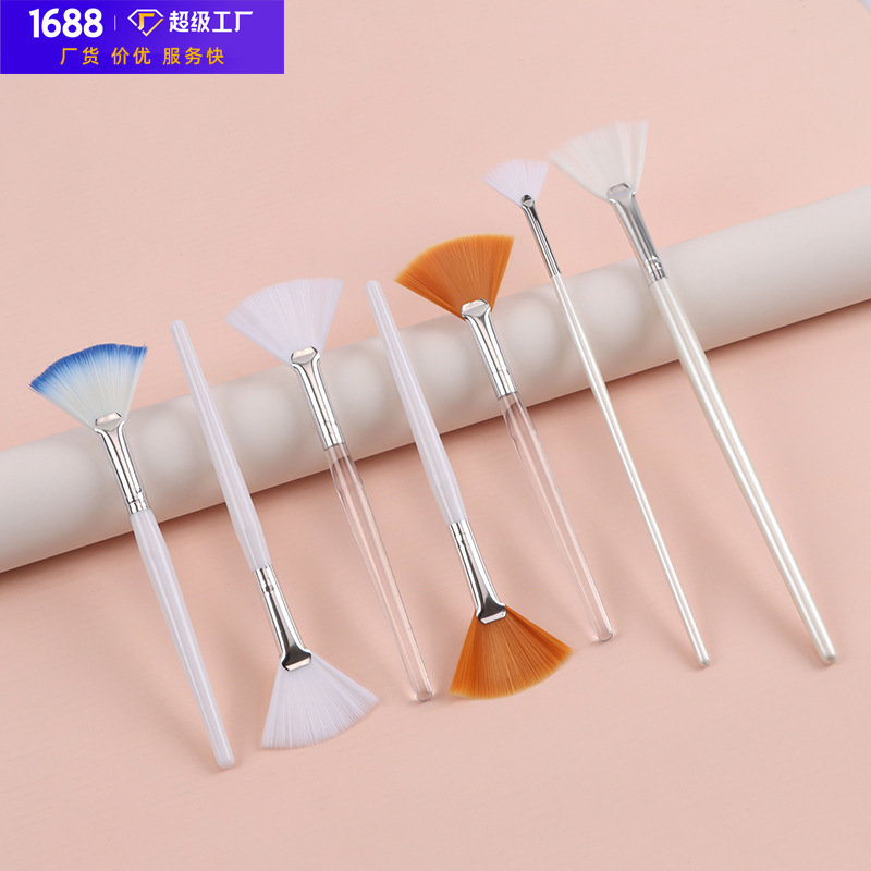 フェイシャルマスクブラシ DIY ビューティーメイクアップスパブラシフルーツ酸液体フェイシャルアプリケーション柔らかい毛扇形ブラシ美容ツール|undefined